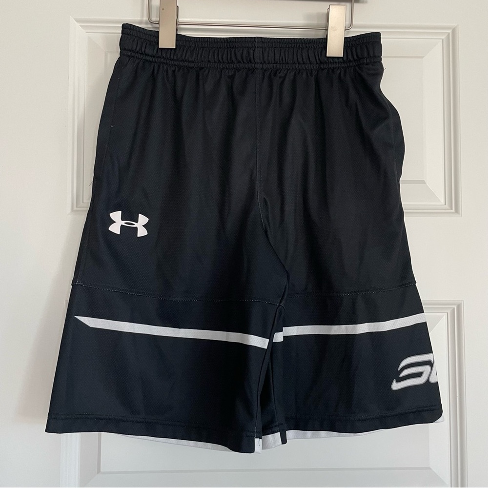 Under Armour Youth Black and White Athletic Shorts